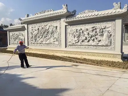 古建题材浮雕和柱子